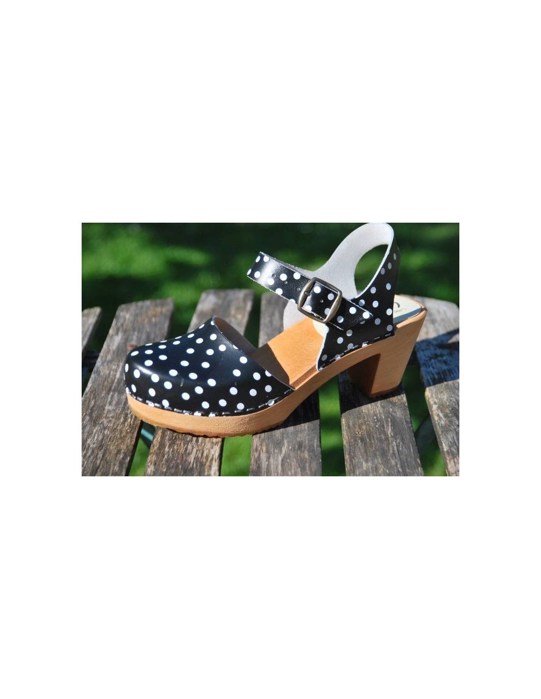 polka dot high heel shoes wooden high heel shoes with flanges and leather polka dot high heel shoes wooden high heel shoes with flanges and leather