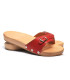 Men's and women's wooden sandals in wood and leather