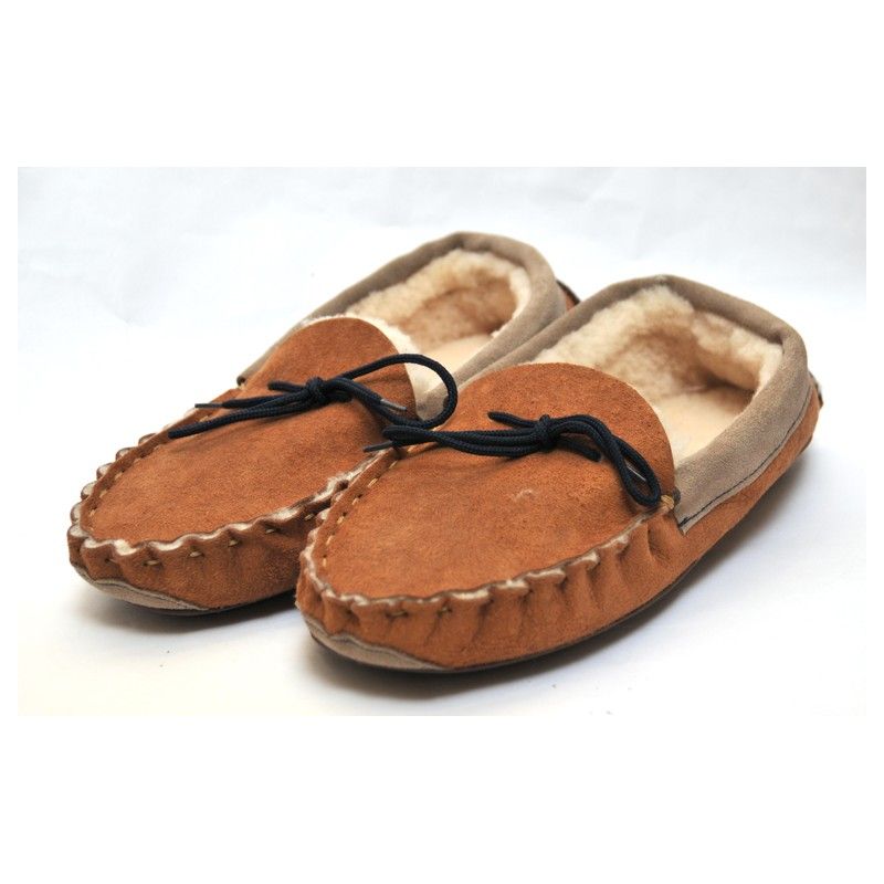 Chaussons mocassins homme en peau d