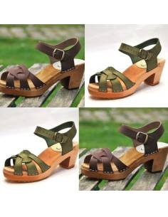 chaussures talon bois