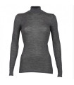 Women's turtleneck jumper long sleeves in pure ribbed merino wool