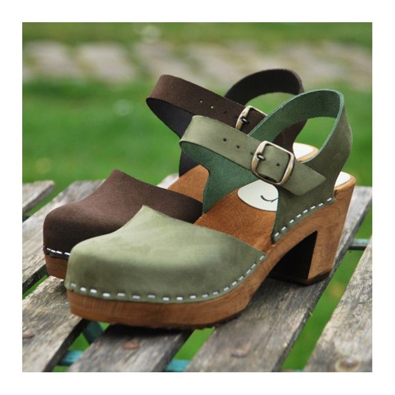 sandales suedoises semelle bois