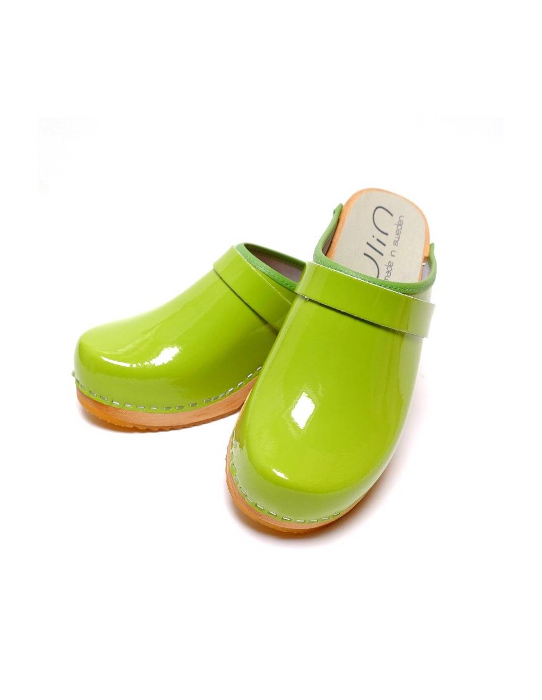 Leather swedish clogs with wooden sole for woman Esprit Nordique