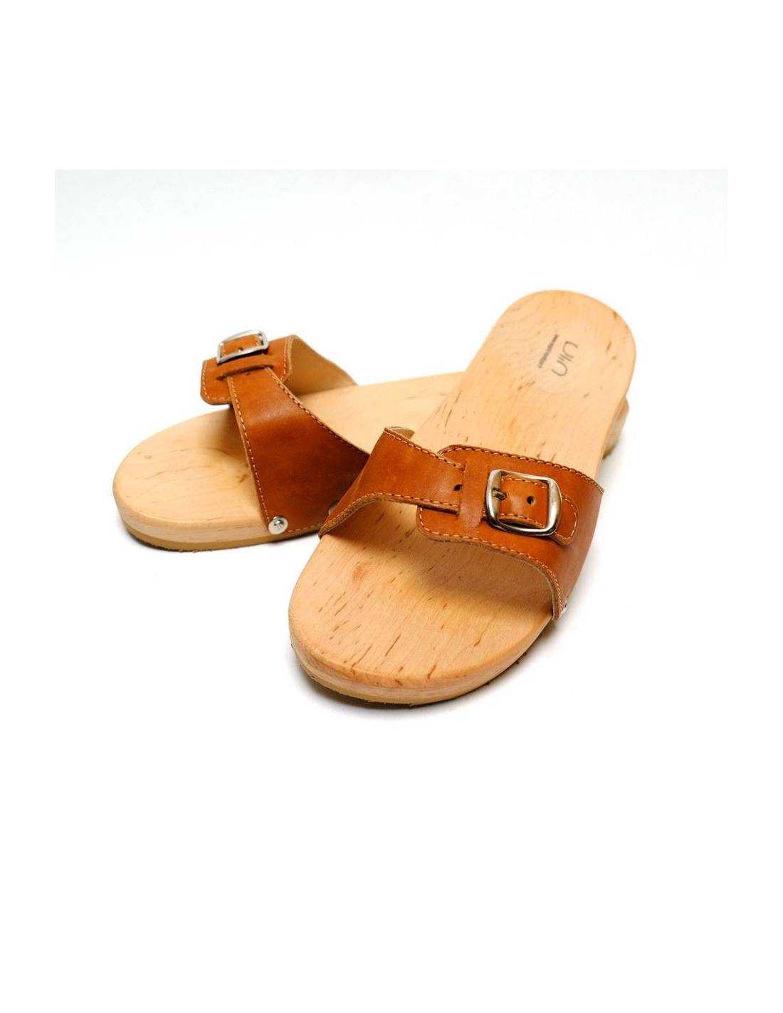 Sandals Maple wood and leather