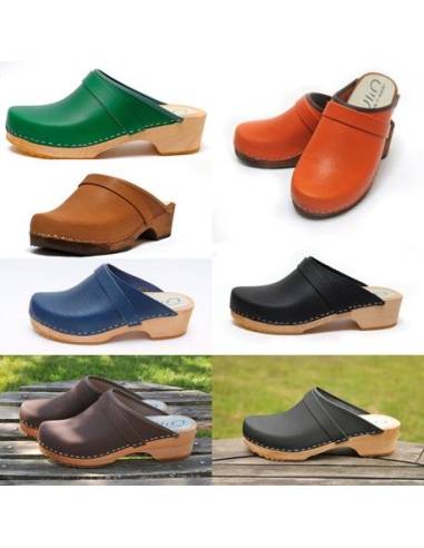 Men Swedish wooden clogs in vegetal eather or nubuck Esprit Nordique