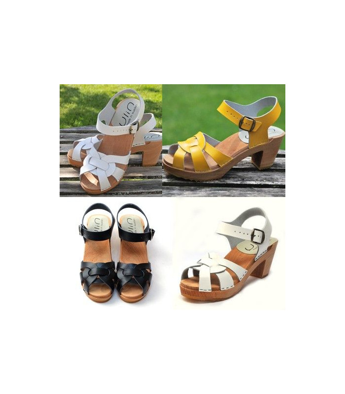 sandales suedoises semelle bois