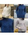 Women's Plated Zip Cardigan pure merinowool blue