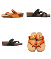 Bionatura women sandal black or mandarino leather 12 A 456