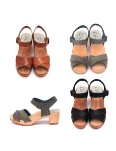 chaussures talon bois