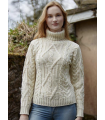 Irish turtleneck sweater in pure Merino Wool red