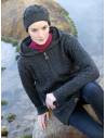 Women's Cable design Zip Coat cardigan pure merinowool blue