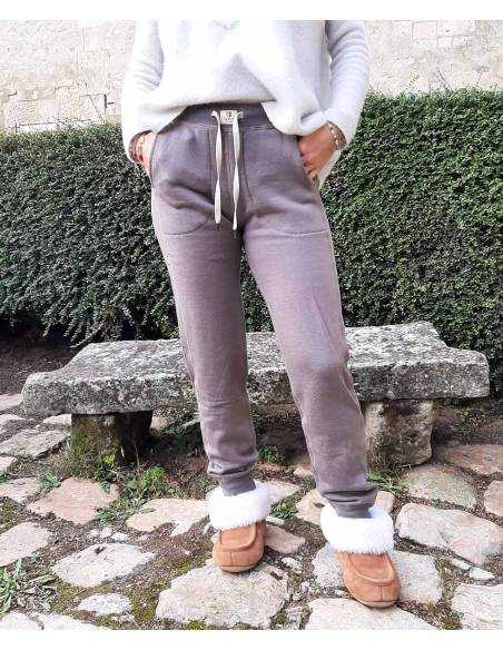 deportes de jogging mujer pantalones de merino - calida y suave