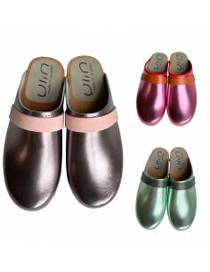 Zuecos de Suecia hechas de madera y cuero - hombre de madera sandalias,  mujer, niño