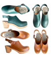 Women's wooden Swedish sandals barfoot and lace