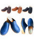 Swedish clogs in stitched leather and sole wood  - Esprit Nordique